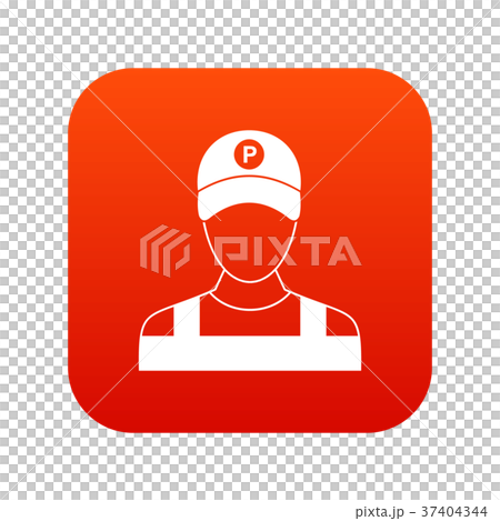 Parking attendant icon digital red Parking attendant icon digital red 37404344