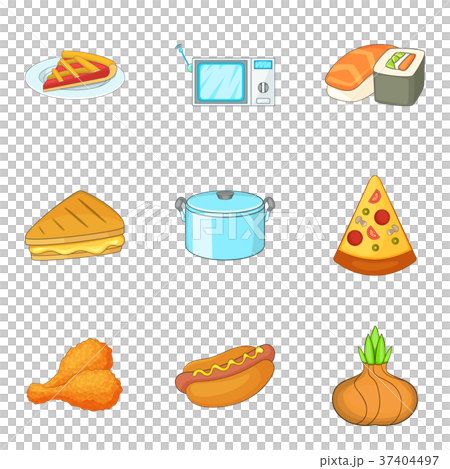 Bakeshop icons set, cartoon style 37404497