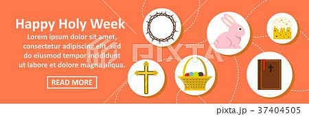 Happy holy week banner horizontal concept Happy holy week banner horizontal concept 37404505