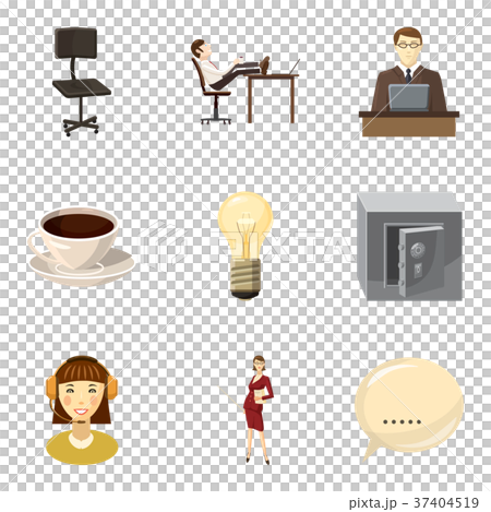 Sleep at work icons set, cartoon style - Stock Illustration [37404519 ...