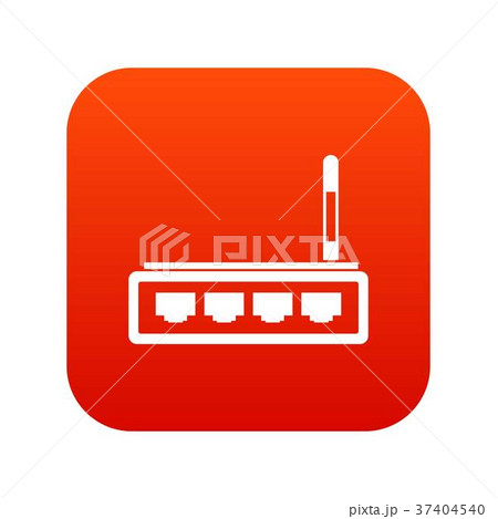 Router icon digital red Router icon digital red 37404540