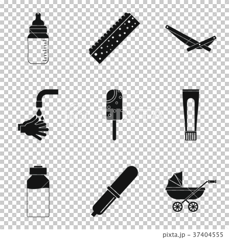 Childrens health icons set, simple style - Stock Illustration [37404555 ...