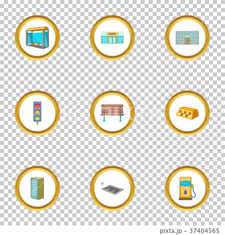 Urban infrastructure icons set, cartoon style Urban infrastructure icons set, cartoon style 37404565