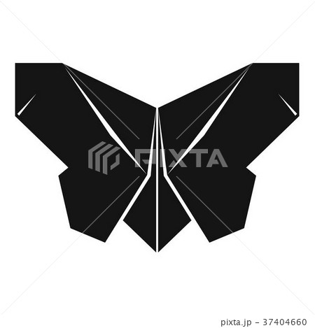Origami butterfly icon, simple black style 37404660