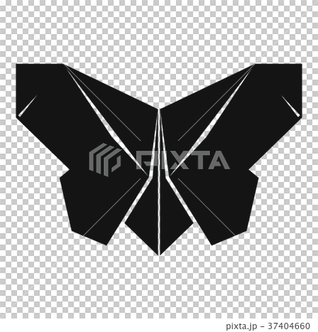 Origami butterfly icon, simple black style 37404660