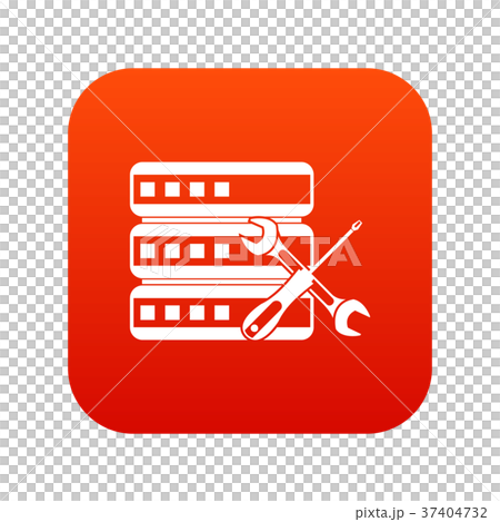 Database with screwdriver and spanner icon digital red Database with screwdriver and spanner icon digital red 37404732