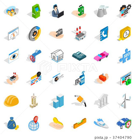 Concern icons set, isometric style 37404790