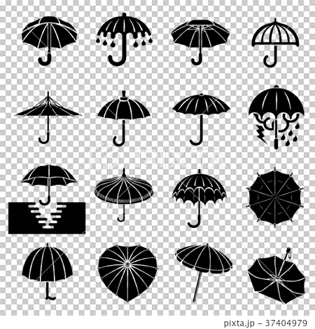 Umbrella icons set, simple style Umbrella icons set, simple style 37404979