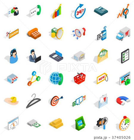 Calendar icons set, isometric style 37405026