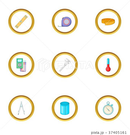 Measuring device icons set, cartoon style 37405161