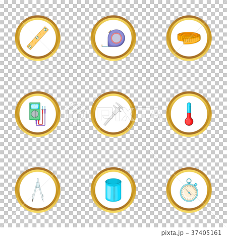 Measuring device icons set, cartoon style 37405161