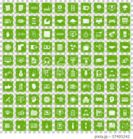 Develop Icon Green 100 web development icons set grunge green - Stock Illustration ...