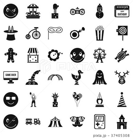 Celebration icons set, simple style 37405308