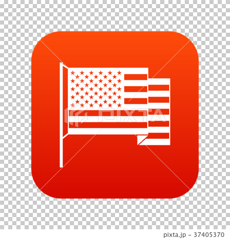 American flag icon digital red 37405370