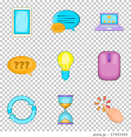 Chat manager icons set, cartoon style Chat manager icons set, cartoon style 37405495