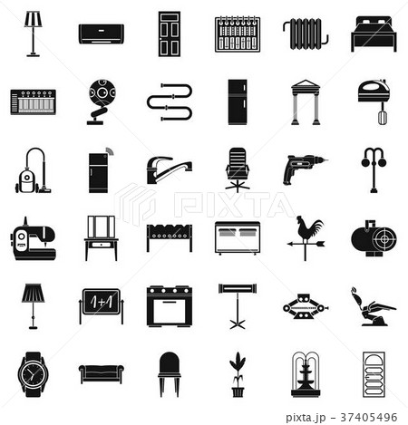 Home icons set, simple style 37405496