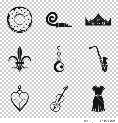 Libation icons set, simple style 37405506