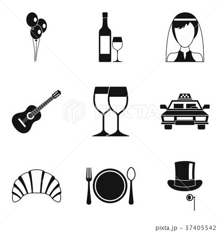 Achievement icons set, simple style 37405542