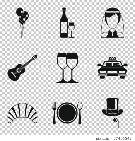 Achievement icons set, simple style 37405542