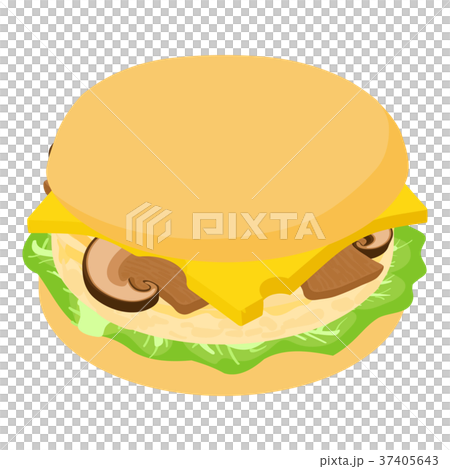 Burger mushrooms icon, isometric 3d style Burger mushrooms icon, isometric 3d style 37405643