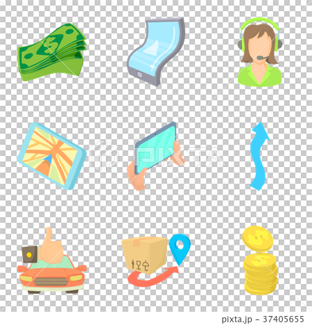 Application for money icons set, cartoon style 37405655