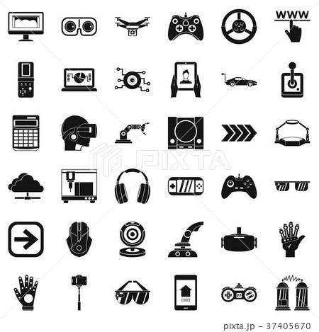 Cyber icons set, simple style Cyber icons set, simple style 37405670
