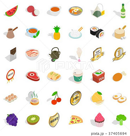 Fruit icons set, isometric style Fruit icons set, isometric style 37405694