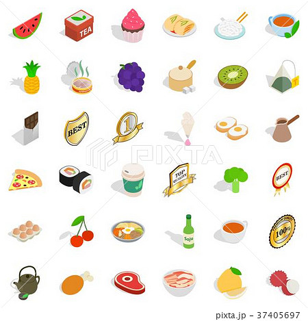 Good kitchen icons set, isometric style Good kitchen icons set, isometric style 37405697