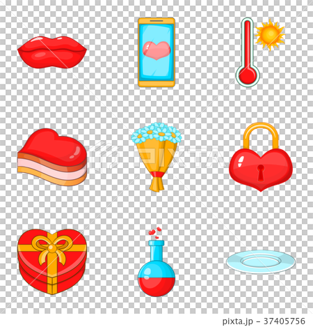 Delicious dish icons set, cartoon style Delicious dish icons set, cartoon style 37405756