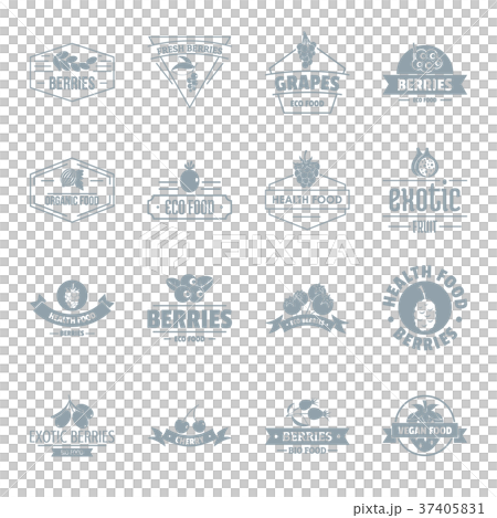 Berries logo icons set, simple style Berries logo icons set, simple style 37405831