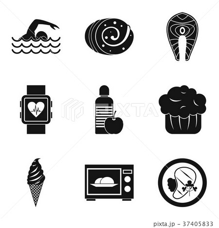 Calorie icons set, simple style 37405833