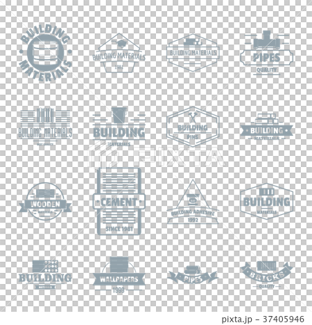 Building materials logo icons set, simple style 37405946