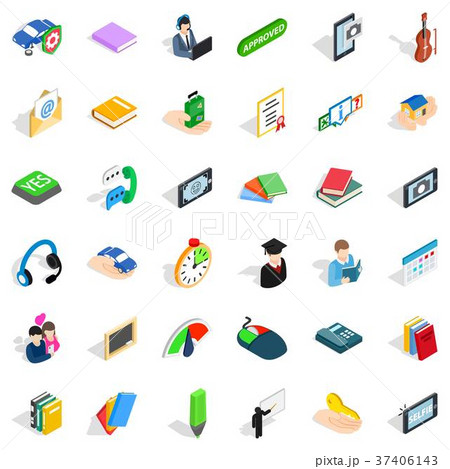 Speech icons set, isometric style 37406143
