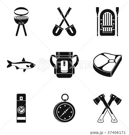 Campaign icons set, simple style 37406171