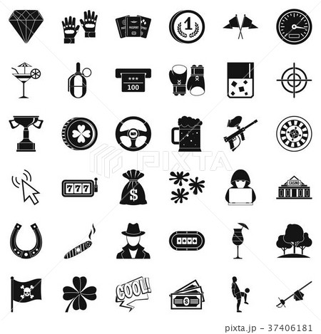 Roulette Icons Set Simple Styleのイラスト素材