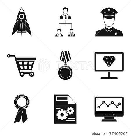 Startup development icons set, simple style Startup development icons set, simple style 37406202