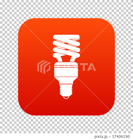 Energy saving bulb icon digital red Energy saving bulb icon digital red 37406290