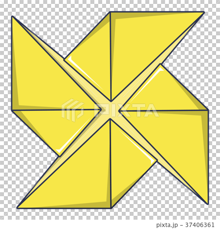 Origami shuriken icon, cartoon style 37406361