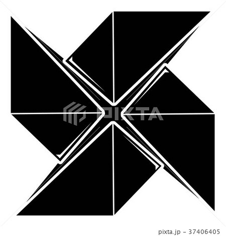 Origami shuriken icon, simple black style 37406405
