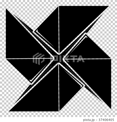 Origami shuriken icon, simple black style 37406405