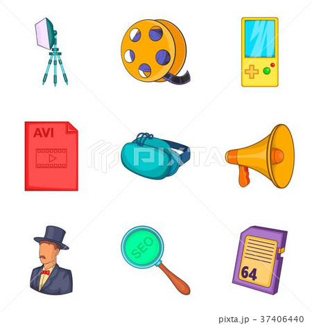 Video icons set, cartoon style Video icons set, cartoon style 37406440