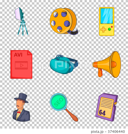 Video icons set, cartoon style Video icons set, cartoon style 37406440