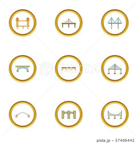 Bridge icons set, cartoon style 37406442