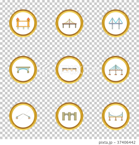 Bridge icons set, cartoon style 37406442