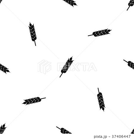 Dried wheat ear pattern seamless black Dried wheat ear pattern seamless black 37406447