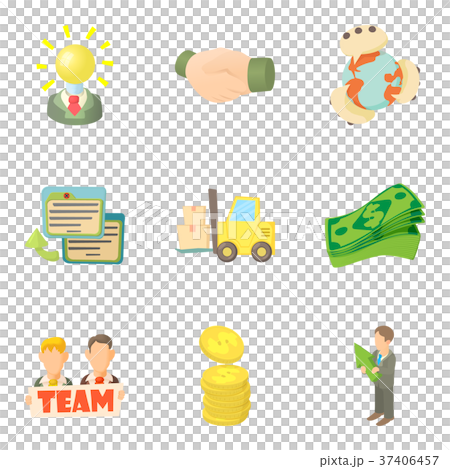 Team business icons set, cartoon style 37406457