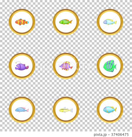 Marine fish icons set, cartoon style 37406475