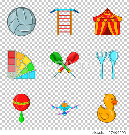 Icon Backyard Fun Outdoor fun icons set, cartoon style - Stock Illustration [37406693 ...