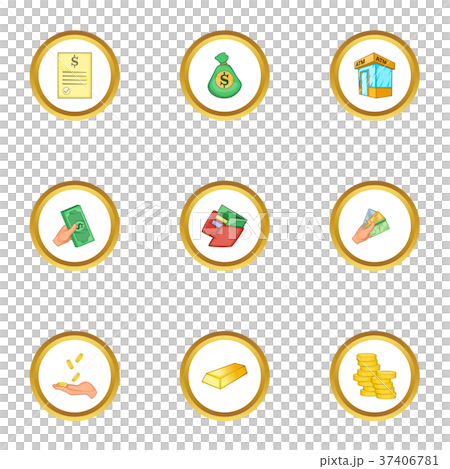 Bank icons set, cartoon style Bank icons set, cartoon style 37406781