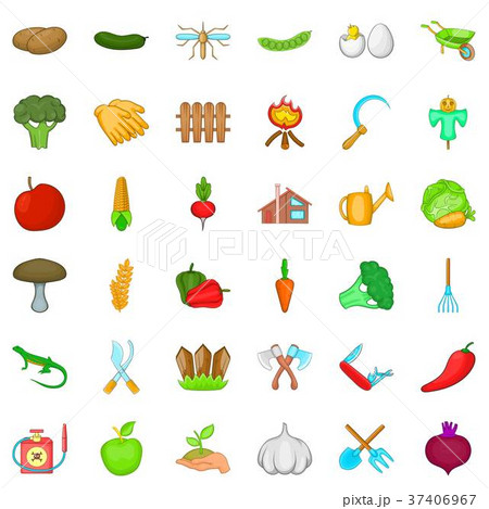 Nature icons set, cartoon style 37406967